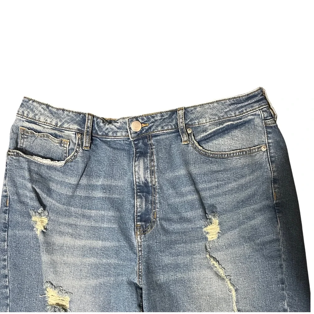 NOVAMEN Mens‎ Denim Jean Shorts Size 36 Ripped Distressed Medium Wash-Thrashed